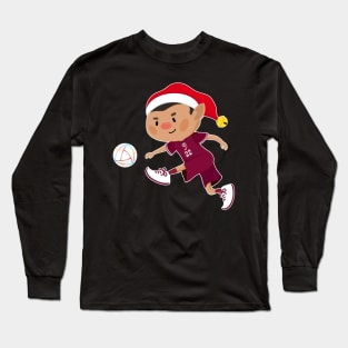 Qatar football Christmas elf. Football World Cup soccer t-shirt Long Sleeve T-Shirt